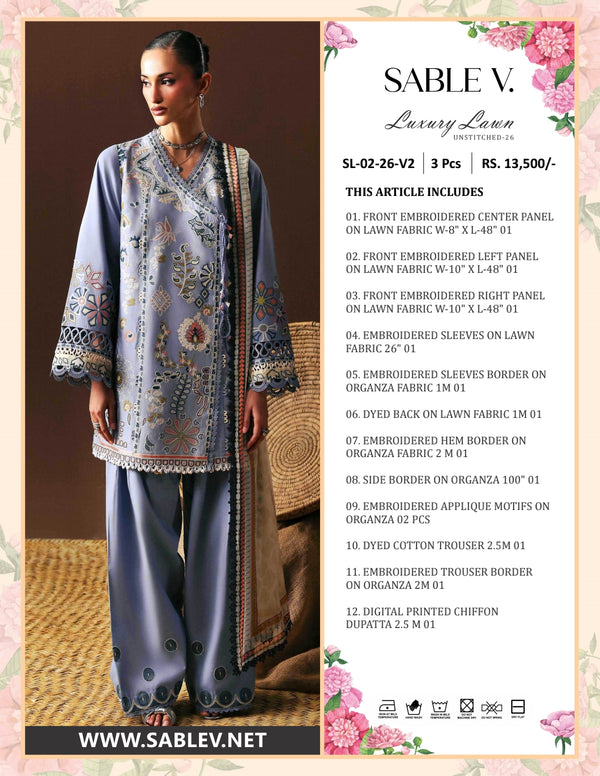 Luxury Lawn 26 V2 By Sable Vogue SL-02-26-V2