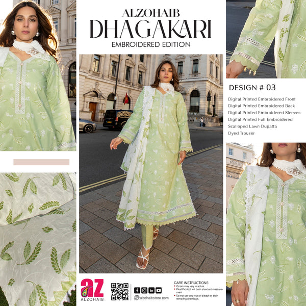 DHAGAKARI BY AL ZOHAIB UNSTITCHED LAWN 2026 D-03