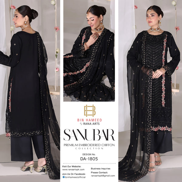 Sanubar Bin Hameed Semi Stitched Chiffon DA-1805