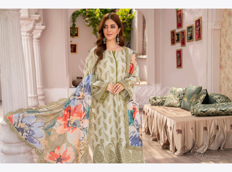 SAFINA LAWN STITCHED KARMA KC-1366