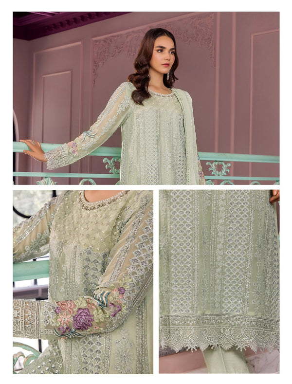 RONAK-E MEHAL BY ZA CLOTHS SEMI STITCHED CHIFFON D-08