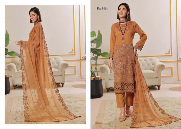 ZAIB BY BIN HAMEED SEMI-STITCHED 3PC | D-04