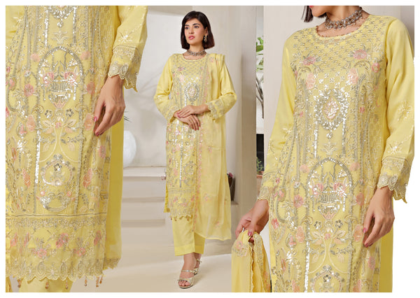 BISMA BY BIN HAMEED SEMI-STITCHED | RAY-1373