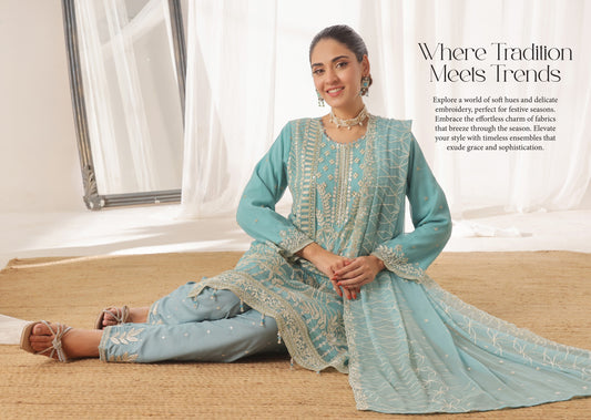 INARA BY BIN HAMEED | SEMI-STITCHED CHIFFON | D-02