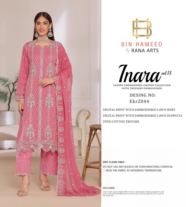 Inara By Bin hameed Vol-13 Semi-Stitched 3PC | EKR-2044