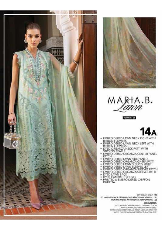 MARIA B LUXURY UNSTITCHED LUXURY  LAWN (14-A)