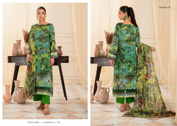 BLISS GULJEE UNSTITCHED LAWN D-02