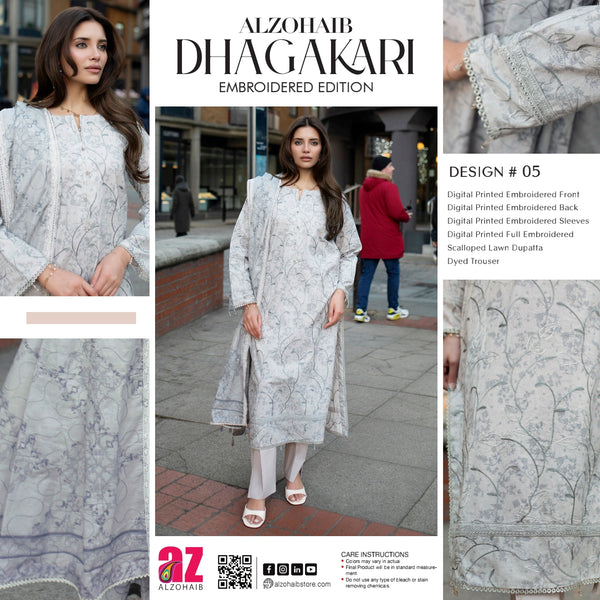 DHAGAKARI BY AL ZOHAIB UNSTITCHED LAWN 2026 D-05