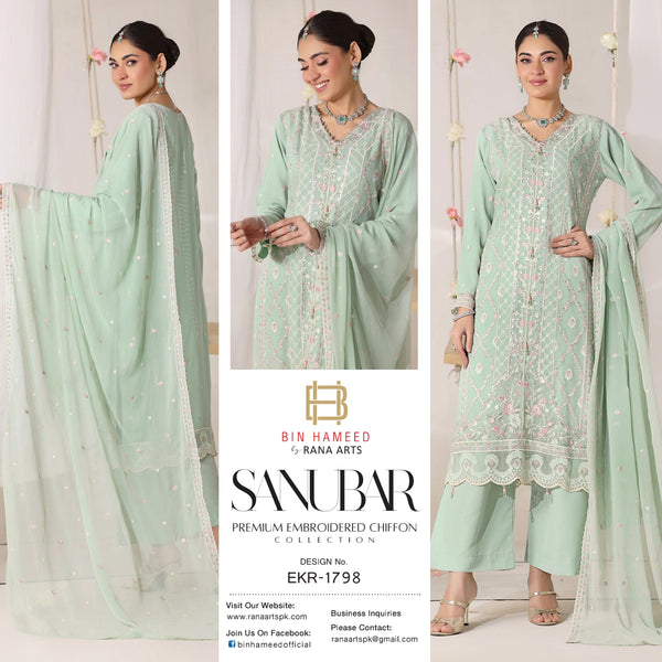 Sanubar Bin Hameed Semi Stitched Chiffon EKR-1798