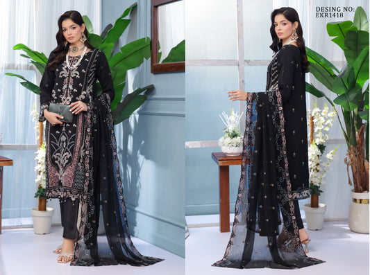 ARSHAMA BY BIN HAMEED SEM-STITCHED | EKR1418