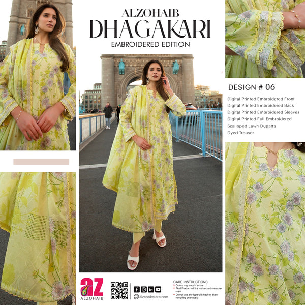 DHAGAKARI BY AL ZOHAIB UNSTITCHED LAWN 2026 D-06