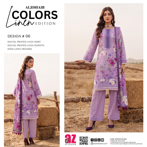 Az Colour Digital Printed Linen 100907 D-06
