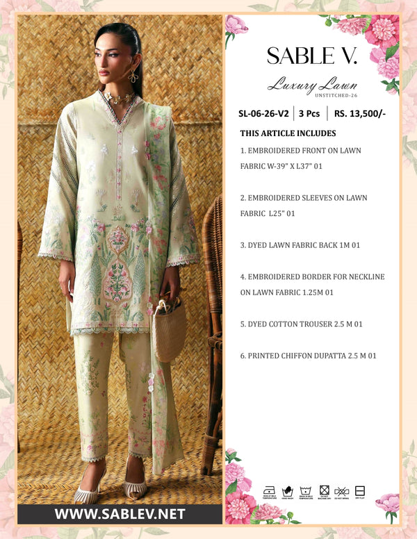 Luxury Lawn 26 V2 By Sable Vogue SL-06-26-V2