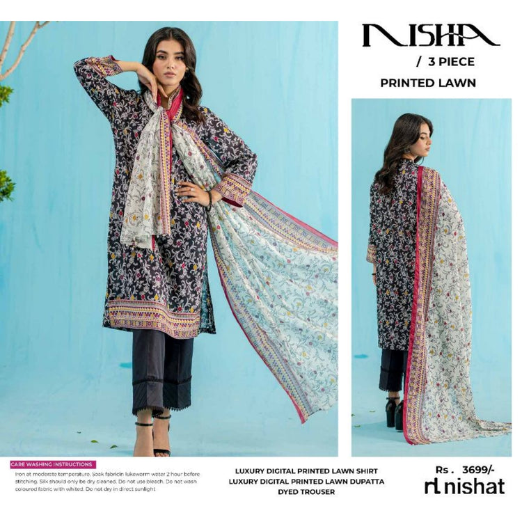 NISHA PRINTED LAWN | D-07