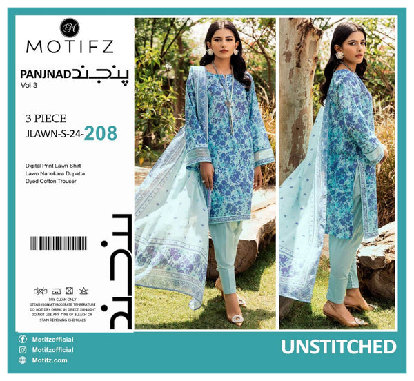 MOTIFZ BY PANJANAD LAWN 3PC | D-208