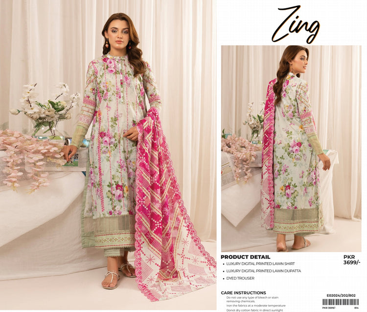 ZING PRINTED LAWN | D-07
