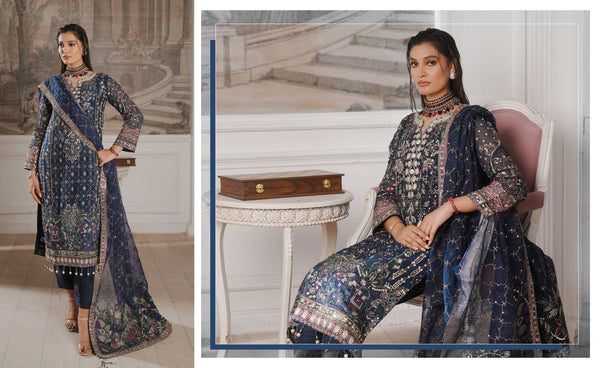 GLAMOURA BY NOOR'S SEMI-STITCHED 3PC | D-03