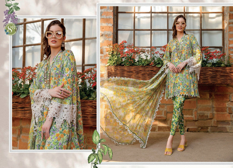 M PRINT UNSTITCHED LAWN A-1- D08