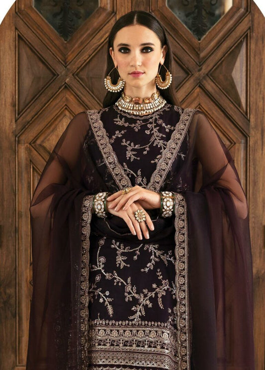 Panache By Ayzel By Afrozeh Embroidered Chiffon 23 |V5-06 Mocha