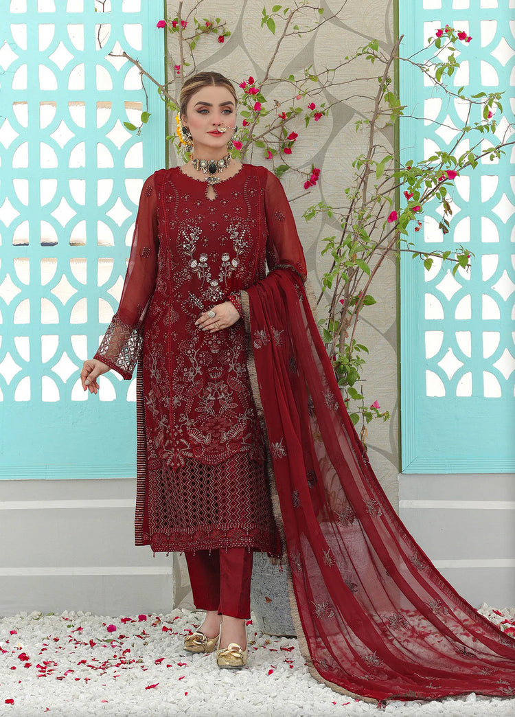 PEHCHAN BY PAKDAMAN SEMI-STITCHED 3PC | D-1064