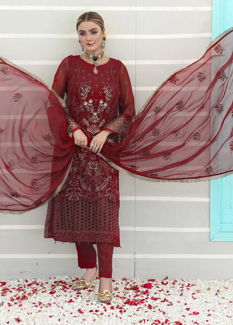 PEHCHAN BY PAKDAMAN SEMI-STITCHED 3PC | D-1064