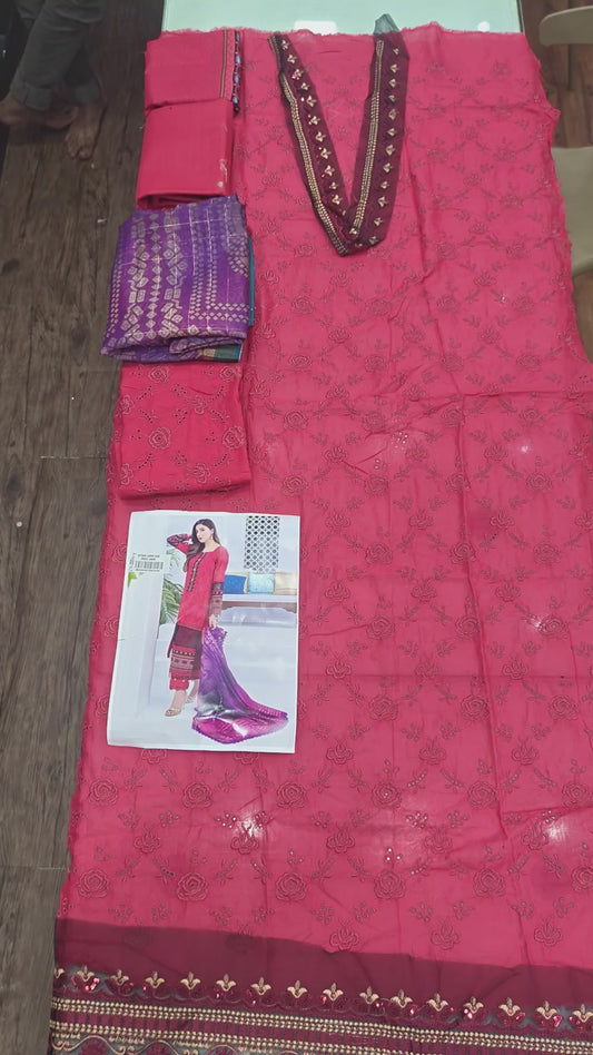 RUNGKARI EMBROIDERED LAWN UN-STITCHED 3PC BY MAHIYMAAN - A04