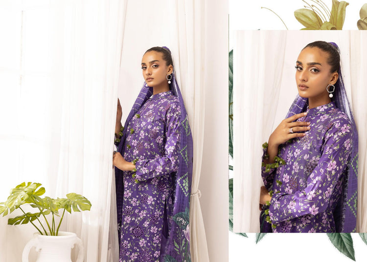 PRINTKARI BY NUR UN-STITCHED 3PC | D-PN-25