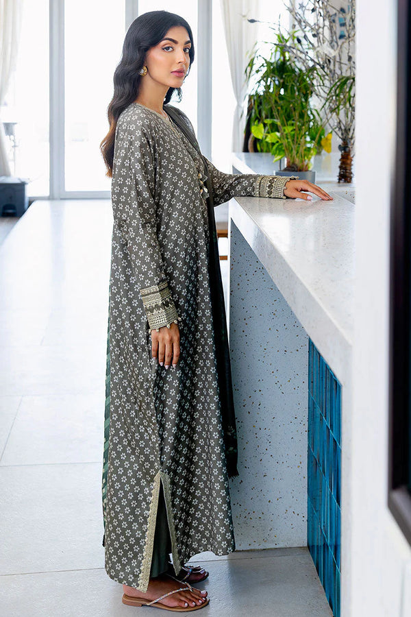 CROSS STITCH/FOREST MIST-3PC SATIN PRINTED SUIT