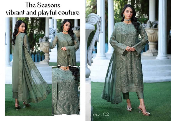 ARFA BY NOOR'S | LUXURY SEMI-STITCHED CHIFFON | D-02