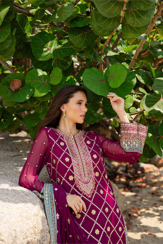 ZYRA FREESIA 3 Piece Embroirdered Chiffon Aditi - FW40051