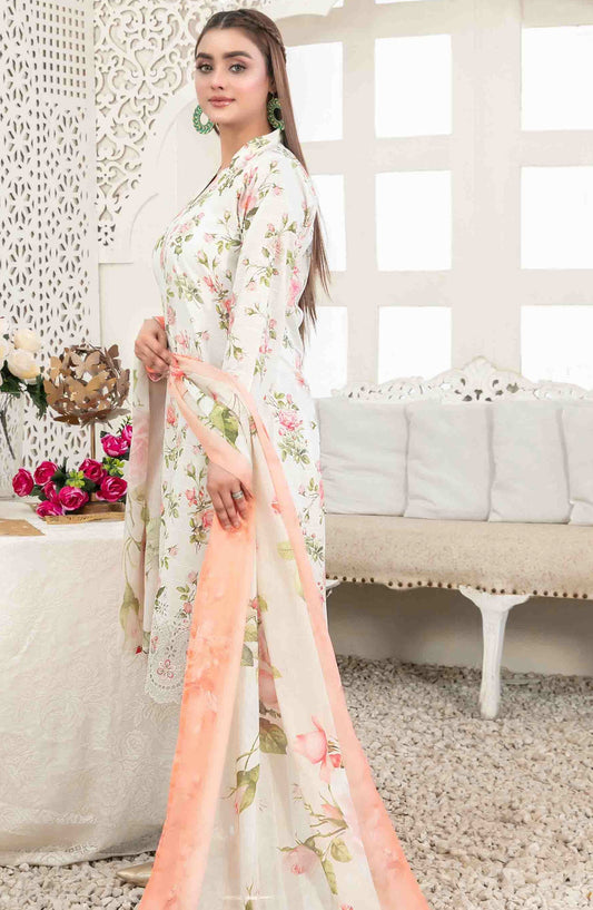 Areeba by Tawakkal Fabric Embroidered Lawn Unstitched 3 Piece Suit - D-1684