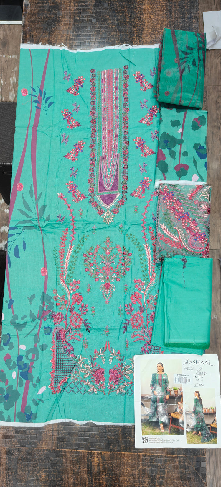 MASHAAL BY RAMSHA LUXURY LAWN-3PC | L-1202