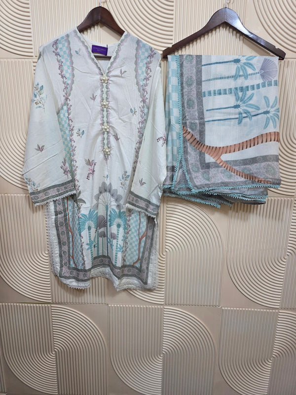 SANA SAFINAZ LUXURY EID PRET SS24ESE272P2D KURTI AND DUPATTA D-07