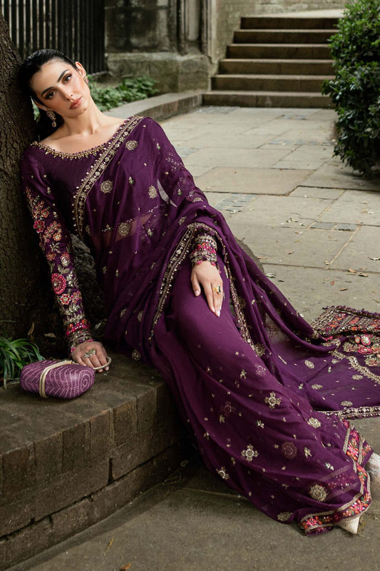 MARIA B SOIREE UNSTITCHED EMBROIDERED| D01 PURPLE