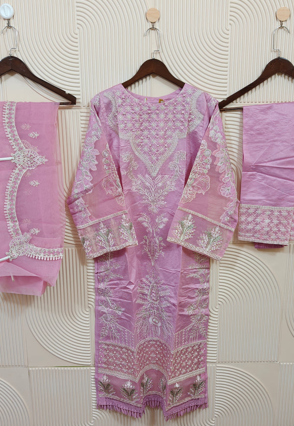 ZOYA AHMAD FUCHSIA FANCY LAWN STITCHED D-02