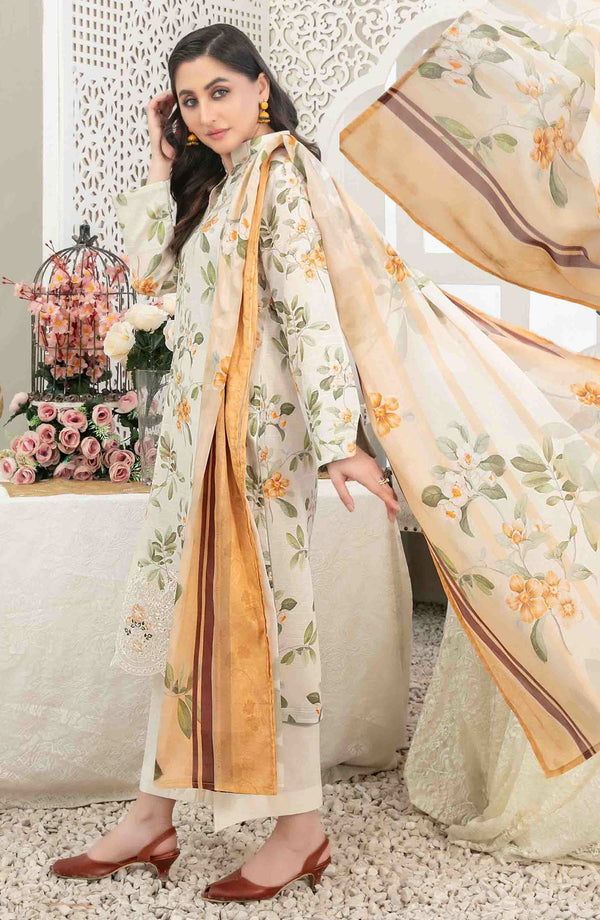 Areeba by Tawakkal Fabric Embroidered Lawn Unstitched 3 Piece Suit - D-1686
