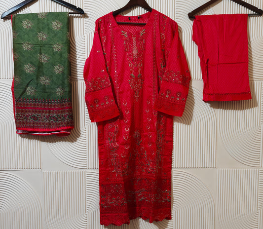 SADABAHAR STITCHED LUXURY FANCY  LAWN D-02