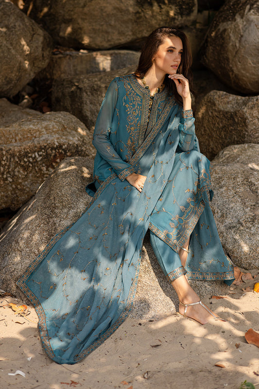 ZYRA FREESIA 3 Piece Embroirdered Chiffon Aarvi - FW40059