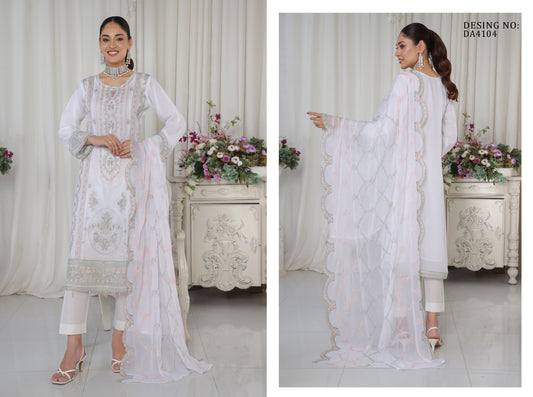 AAFRIN LUXURY CHIFFON BY BIN HAMEED SEMI-STITCHED 3PC | RAY4104