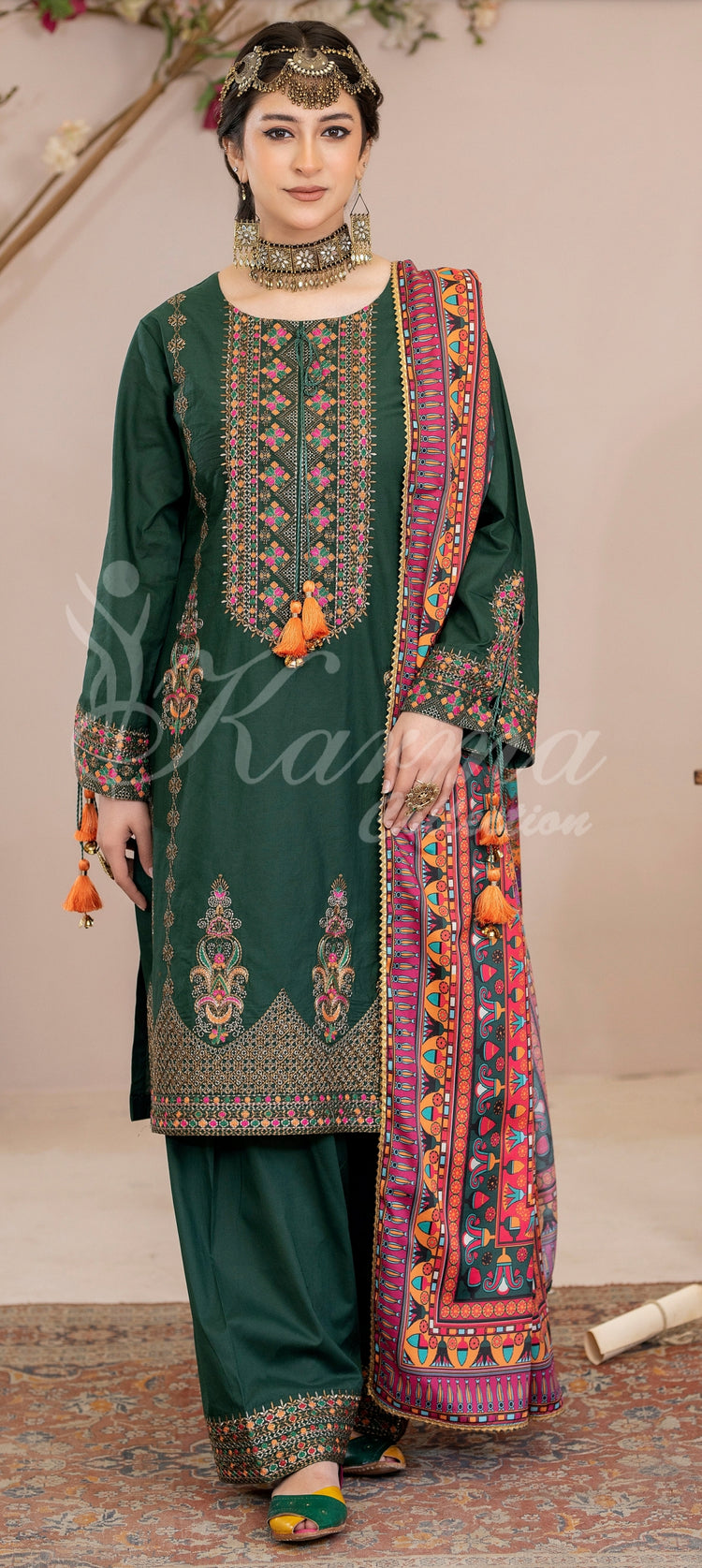 KARMA KAYSERIA EID EDIT - 1429 BOTTLE GREEN