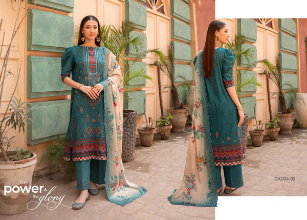 Adaa By Gulljee Printed Embroidered Lawn Collection (GAD2401-A2)