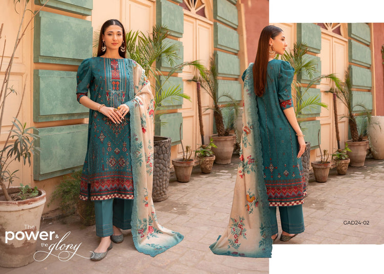 Adaa By Gulljee Printed Embroidered Lawn Collection (GAD2401-A2)
