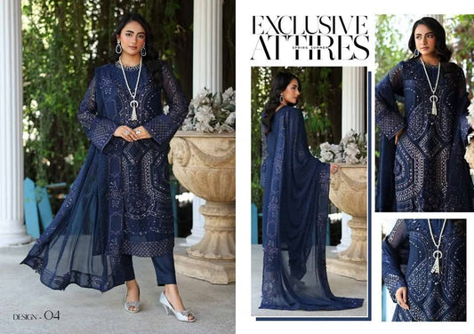 ARFA BY NOOR'S | LUXURY SEMI-STITCHED CHIFFON | D-04