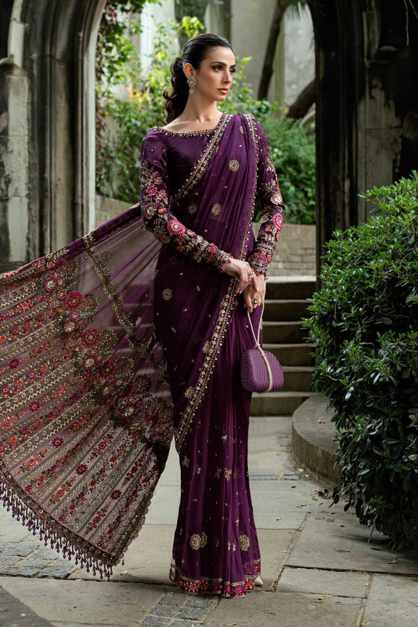 MARIA B SOIREE UNSTITCHED EMBROIDERED| D01 PURPLE