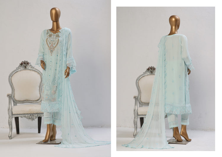 NORA SEMI-STITCHED HANDWORK CHIFFON 3PC | 04