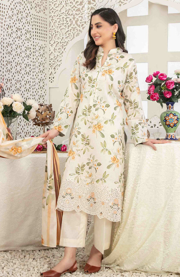 Areeba by Tawakkal Fabric Embroidered Lawn Unstitched 3 Piece Suit - D-1686