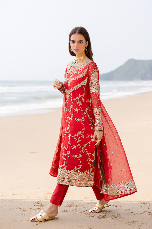 ZYRA FREESIA 3 Piece Embroirdered Chiffon Anvi - FW40055