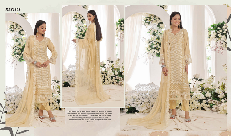 Rumha luxury emroidered chiffon