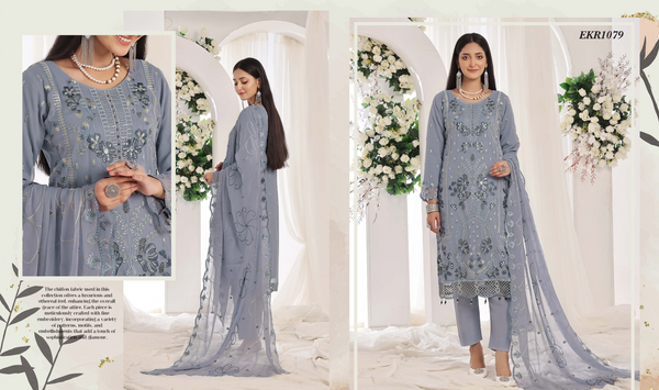 Rumha luxury emroidered chiffon