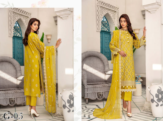 KHOOBSURAT GOLD EMBROIDERED LAWN-G-05